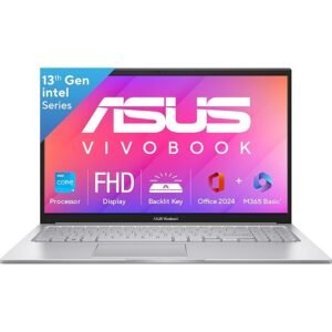 ASUS Vivobook 15, 15.6" FHD (1920 x 1080), Intel Core i3-1315U, (8GB RAM/512GB SSD/Intel UHD iGPU/Windows 11/M365 Basic (1Year)*/Office Home 2024/Cool Silver/1.7 Kg), X1504VA-NJ3320WS